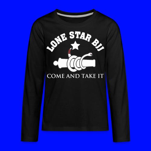 Lone Star BJJ - Come and Take It - White and Red - Kids' Premium Long Sleeve T-Shirt