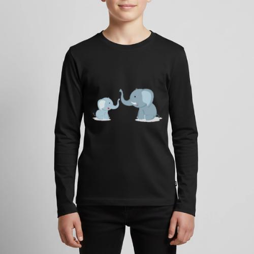 Father and Baby Son Elephant - Kids' Premium Long Sleeve T-Shirt