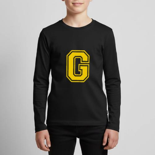 Letter G – Capital Athletic Alphabet Monogram - Kids' Premium Long Sleeve T-Shirt