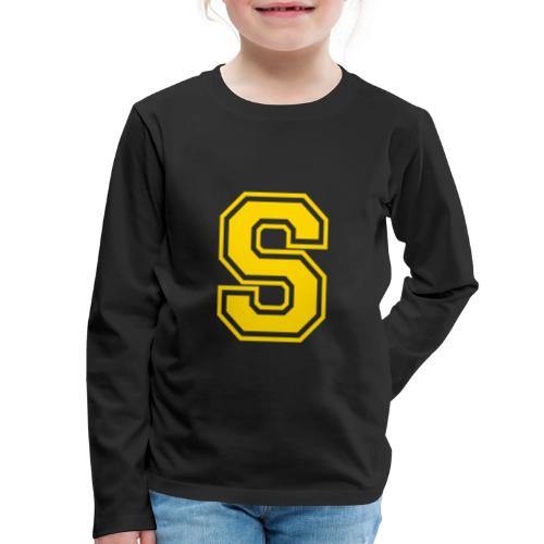 Letter S – Capital Athletic Alphabet Monogram - Kids' Premium Long Sleeve T-Shirt
