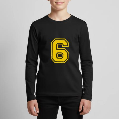 Number 6 in a classic athletic collegiate font - Kids' Premium Long Sleeve T-Shirt