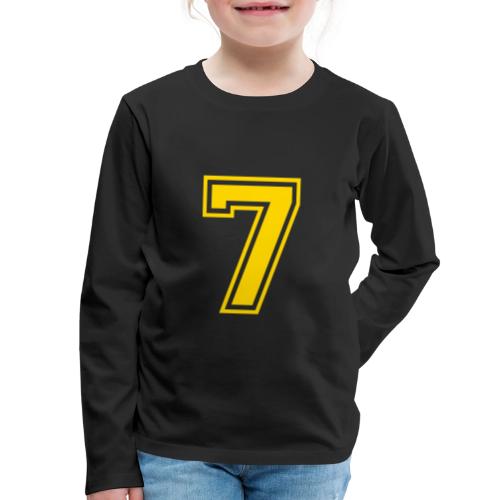 Number 7 in a classic athletic collegiate font - Kids' Premium Long Sleeve T-Shirt