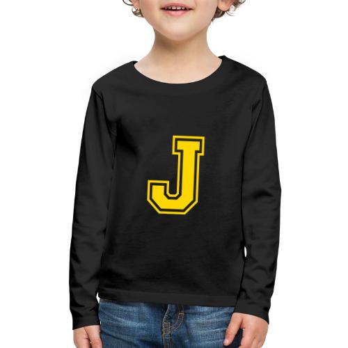 Letter J – Capital Athletic Alphabet Monogram - Kids' Premium Long Sleeve T-Shirt
