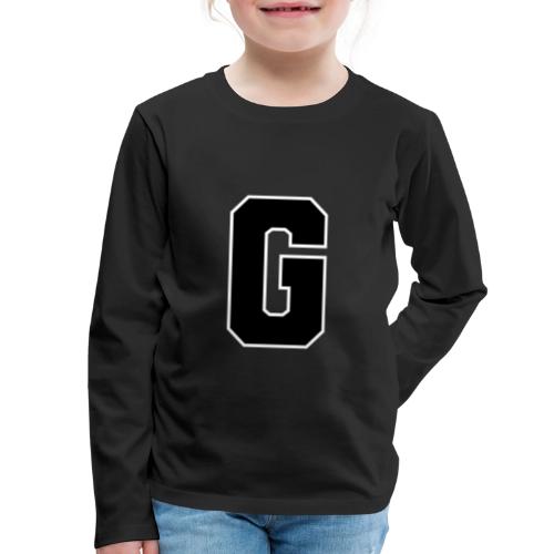 Varsity Letter G Collegiate Alphabet Art - Kids' Premium Long Sleeve T-Shirt