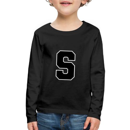 Varsity Letter S Collegiate Alphabet Art - Kids' Premium Long Sleeve T-Shirt