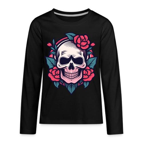 Rose Skull Tattoo - Kids' Premium Long Sleeve T-Shirt