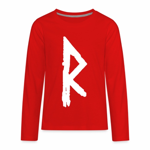 Elder Futhark Rune Raidho - Letter R - Kids' Premium Long Sleeve T-Shirt