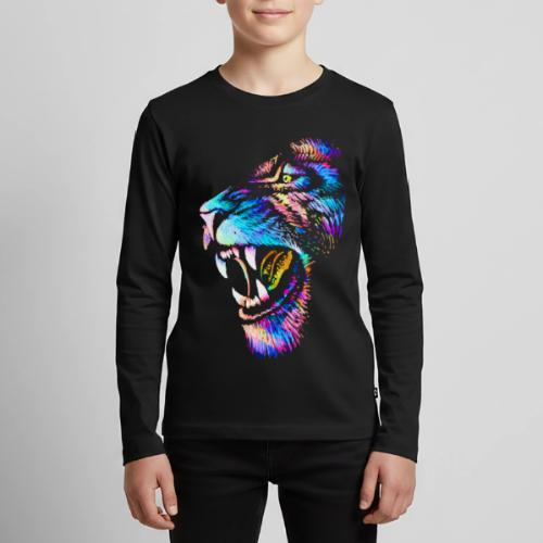 Colorful Lion Head Portrait Drawing - Roaring Lion - Kids' Premium Long Sleeve T-Shirt