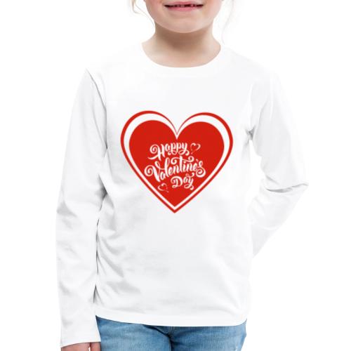 Hearts Love February Valentine's Day February 14 - Kids' Premium Long Sleeve T-Shirt
