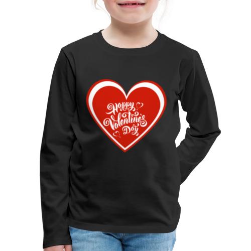 Hearts Love February Valentine's Day February 14 - Kids' Premium Long Sleeve T-Shirt