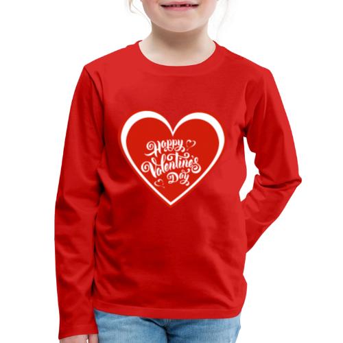 Hearts Love February Valentine's Day February 14 - Kids' Premium Long Sleeve T-Shirt