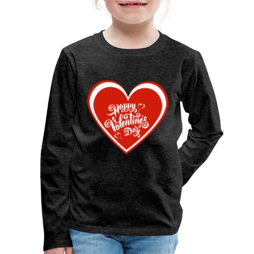 Hearts Love February Valentine's Day February 14 - Kids' Premium Long Sleeve T-Shirt