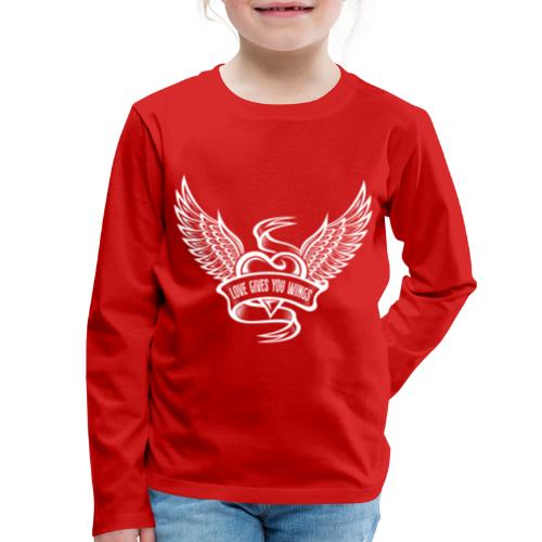 Love Gives You Wings, Heart With Wings - Kids' Premium Long Sleeve T-Shirt