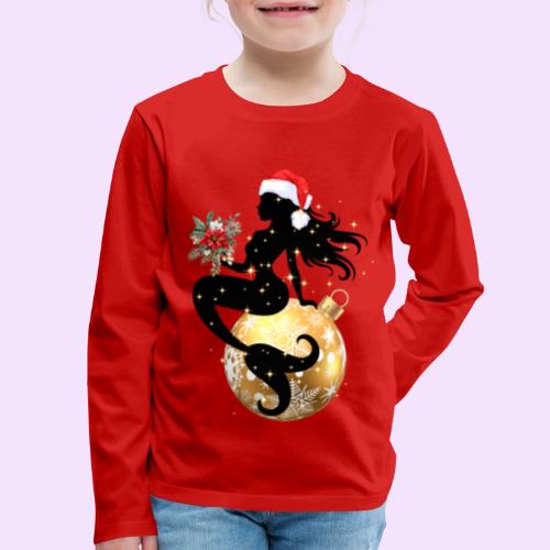 Merry Mermaid - Christmas Edition Design - Kids' Premium Long Sleeve T-Shirt