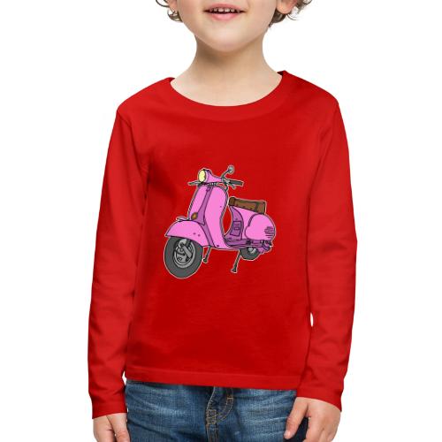 Pink motor scooter - Kids' Premium Long Sleeve T-Shirt