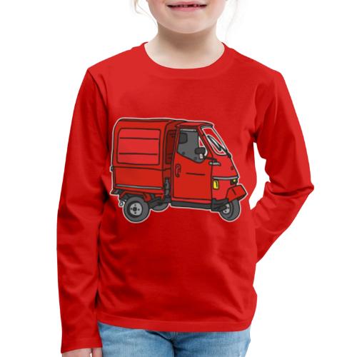 Red tricycle transporter, old three-wheeled van - Kids' Premium Long Sleeve T-Shirt