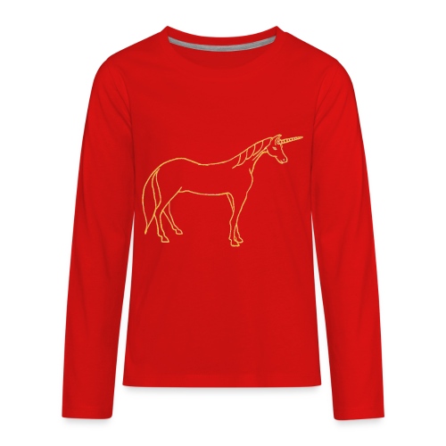 unicorn gold outline - Kids' Premium Long Sleeve T-Shirt