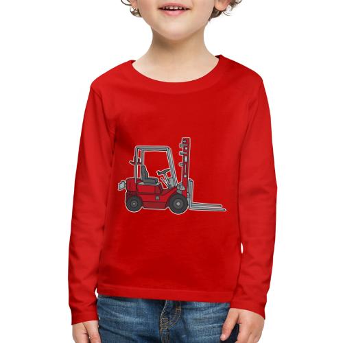 Red Fork-lift truck, stacker truck - Kids' Premium Long Sleeve T-Shirt