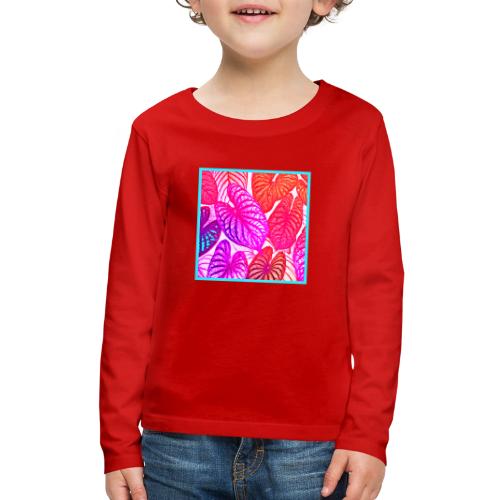 Color Burst Leaves Neon Elegance - Kids' Premium Long Sleeve T-Shirt