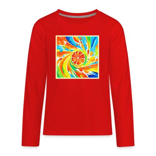 Citrus swirling Splash Design - Kids' Premium Long Sleeve T-Shirt
