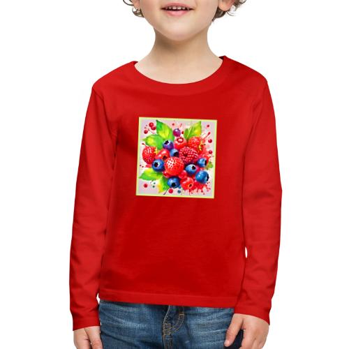 Summer Berry Splash Design - Kids' Premium Long Sleeve T-Shirt
