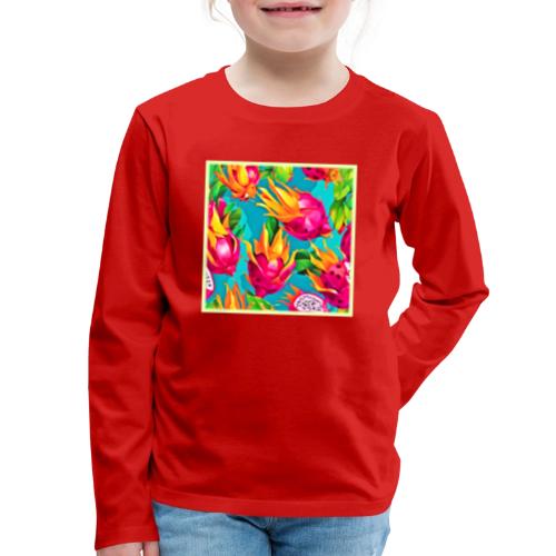 Vibrant Dragoon Fruit Pattern - Kids' Premium Long Sleeve T-Shirt