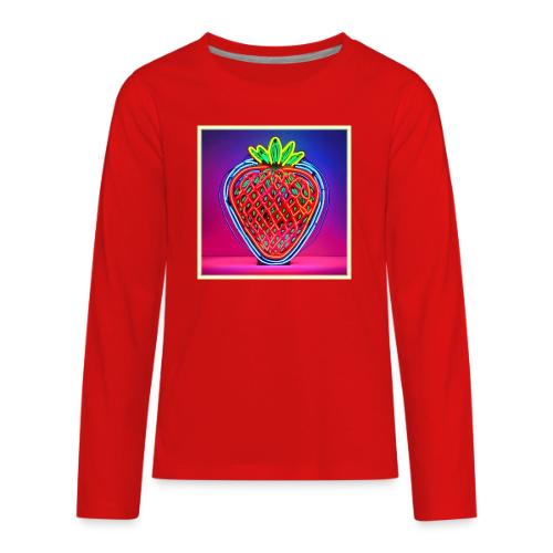 Vibrant Strawberry Neon Sign - Kids' Premium Long Sleeve T-Shirt