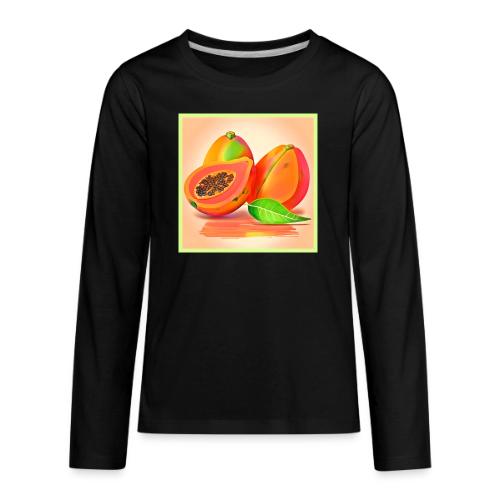 Sliced Papaya Freshness - Kids' Premium Long Sleeve T-Shirt