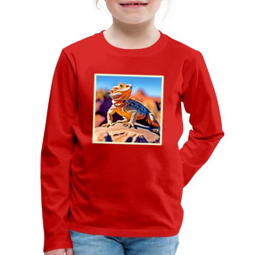 Desert Lizard Close-up Design - Kids' Premium Long Sleeve T-Shirt