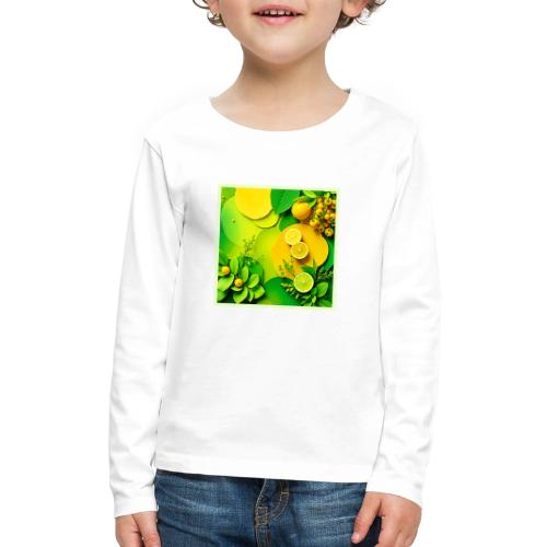 Abstract Lemon Lime Nature Art - Kids' Premium Long Sleeve T-Shirt