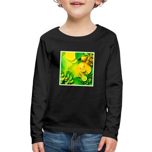 Abstract Lemon Lime Nature Art - Kids' Premium Long Sleeve T-Shirt
