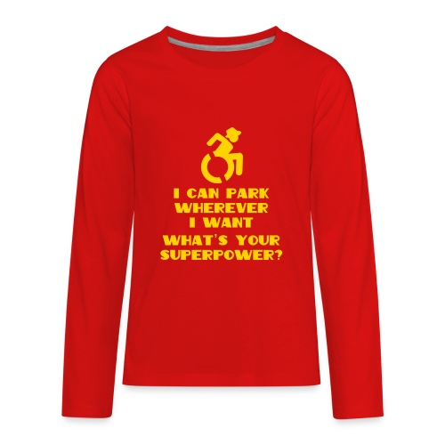 Superpower in wheelchair, for wheelchair users - Kids' Premium Long Sleeve T-Shirt