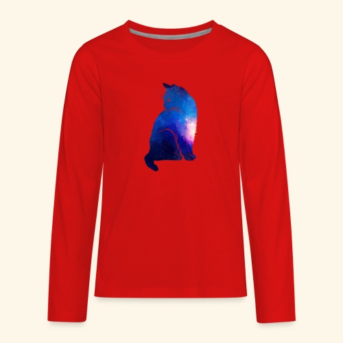 Cat Galaxy Blue - Kids' Premium Long Sleeve T-Shirt