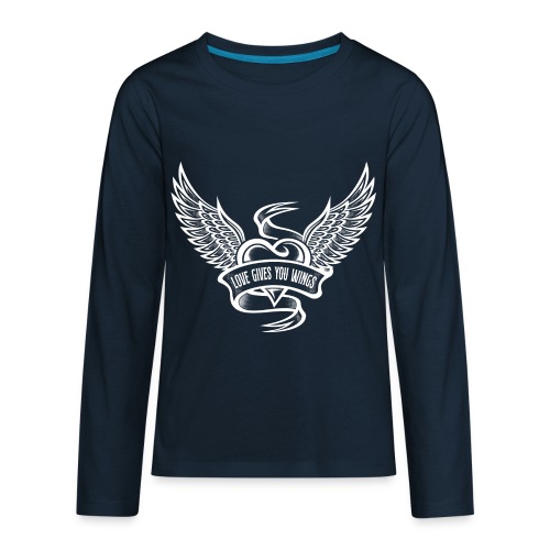 Love Gives You Wings, Heart With Wings - Kids' Premium Long Sleeve T-Shirt