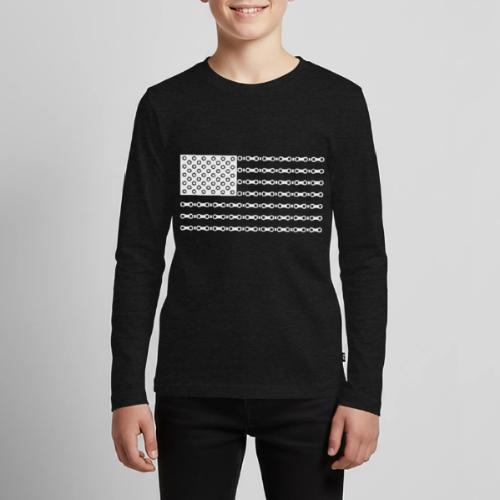 Bicycle Chain American Flag - Kids' Premium Long Sleeve T-Shirt