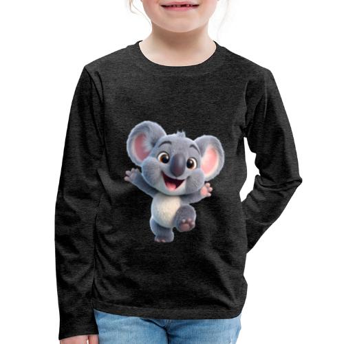 Joyful 3D Baby Koala with Arms Up - Kids' Premium Long Sleeve T-Shirt