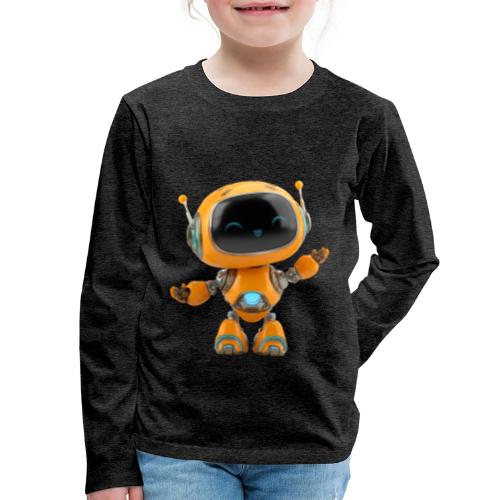 Playful Orange 3D Cartoon Robot for Kids - Kids' Premium Long Sleeve T-Shirt