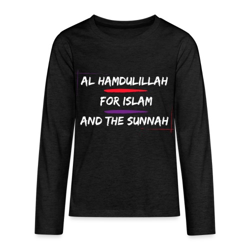 Al Hamdulillah (White Ink) - Kids' Premium Long Sleeve T-Shirt