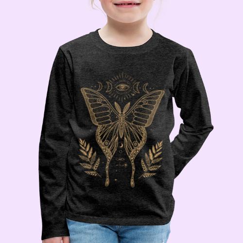 Third Eye Butterfly - Moon Cycle Design - Kids' Premium Long Sleeve T-Shirt