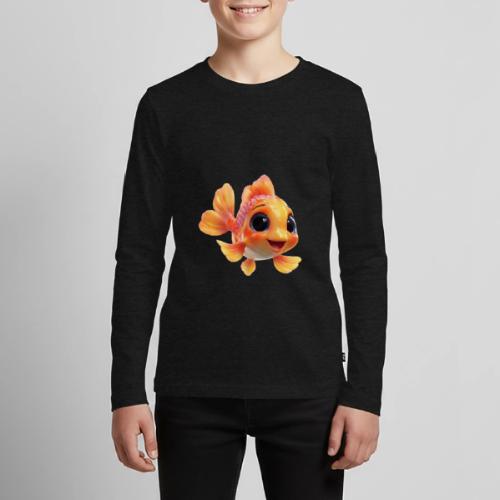 Cheerful 3D Orange Baby Fish - Kids' Premium Long Sleeve T-Shirt
