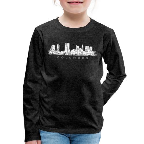 Columbus, Ohio Skyline (Vintage White) - Kids' Premium Long Sleeve T-Shirt