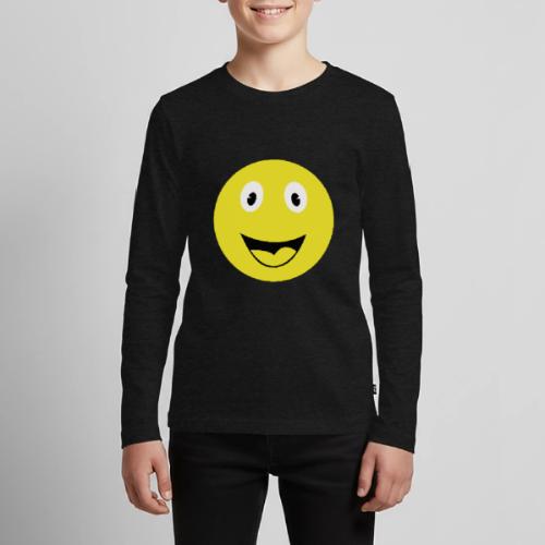 Yellow Happy Face Print - Kids' Premium Long Sleeve T-Shirt
