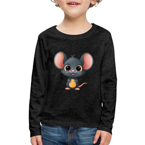 Joyful Cartoon Baby Mouse Smiling Brightly - Kids' Premium Long Sleeve T-Shirt