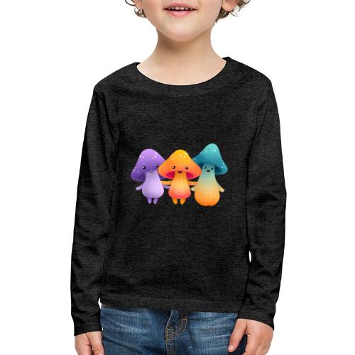 Cheerful Mushroom Friends - Kids' Premium Long Sleeve T-Shirt