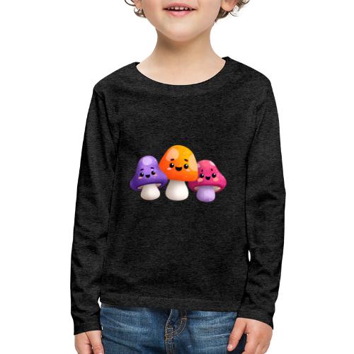 Colorful Mushroom Companions - Kids' Premium Long Sleeve T-Shirt