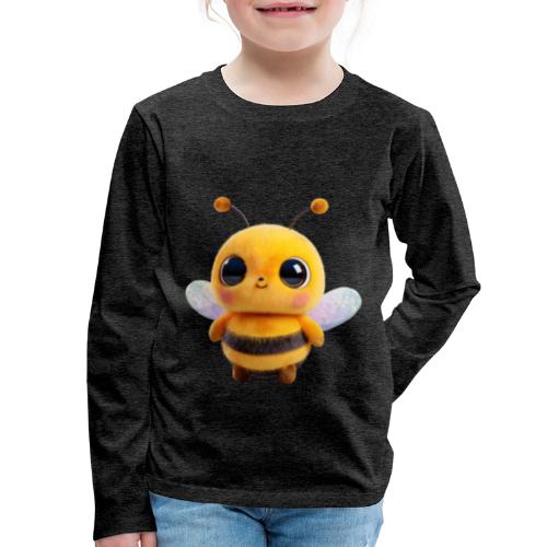 Sweet Cartoon Baby Bee with Innocent Eyes - Kids' Premium Long Sleeve T-Shirt
