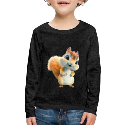 Adorable Cartoon Baby Squirrel Smiling - Kids' Premium Long Sleeve T-Shirt