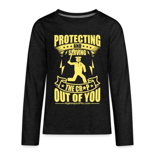 Protect Serve COP YELLOW - Kids' Premium Long Sleeve T-Shirt