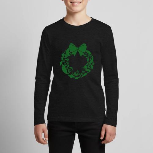 Christmas Season Wreath, Green - Kids' Premium Long Sleeve T-Shirt