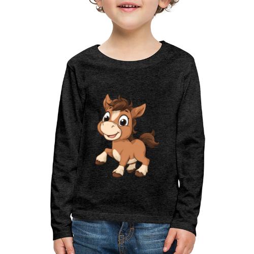 Playful Cartoon Baby Pony Full of Joy - Kids' Premium Long Sleeve T-Shirt